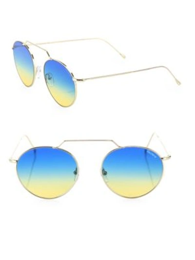 Shop Illesteva Wynwood Iii 55mm Aviator Sunglasses In Yellow-blue