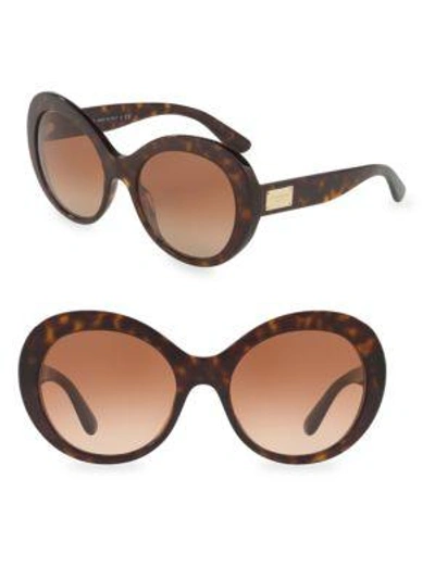Shop Dolce & Gabbana 57mm Leopard-print Oval Sunglasses
