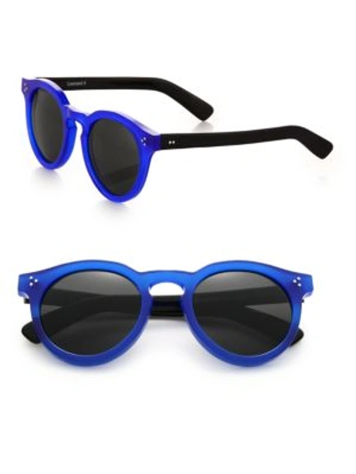 Illesteva Leonard Ii 53mm Round Sunglasses In Blue-black