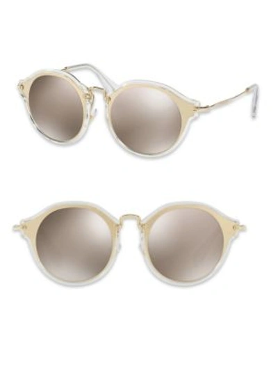 Miu Miu 49mm Mirrored Pantos Sunglasses In Brown-gold