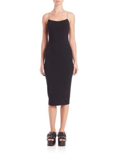 Alexander Wang T Spaghetti Strap Back Cutout Tank Dress In Black