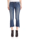 MOTHER Insider Cropped Raw-Edge Jeans