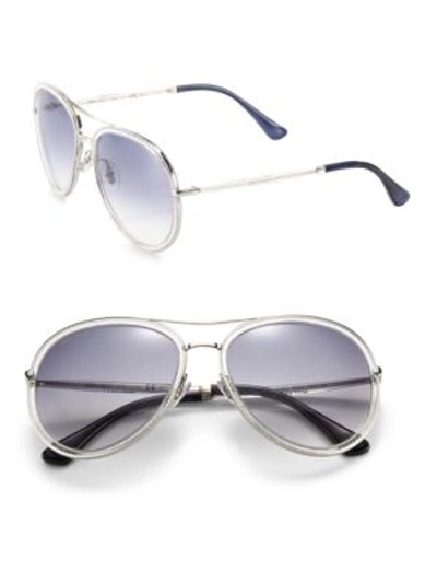 Jimmy Choo Tora 57mm Aviator Sunglasses In Glitter Gold