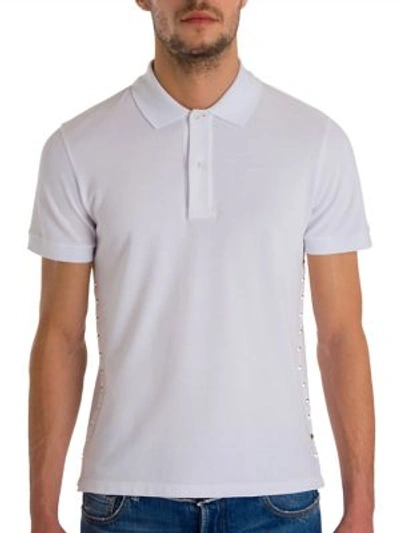 Shop Valentino Rockstud Polo In White