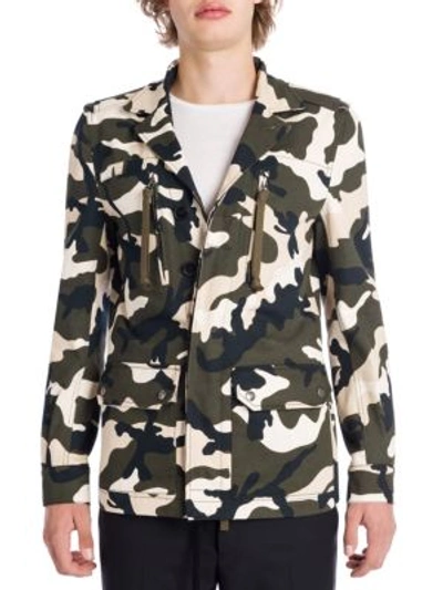 Shop Valentino Camo Field Jacket In Camouflage