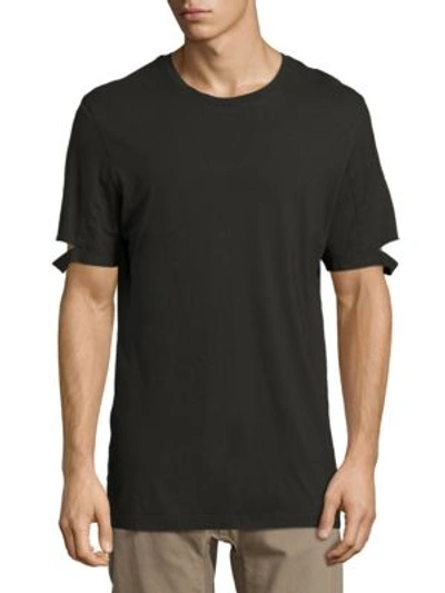 Shop Helmut Lang Solid Sleeve Cutout T-shirt In Black