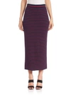 TANYA TAYLOR Striped Rib-Knit Midi Skirt