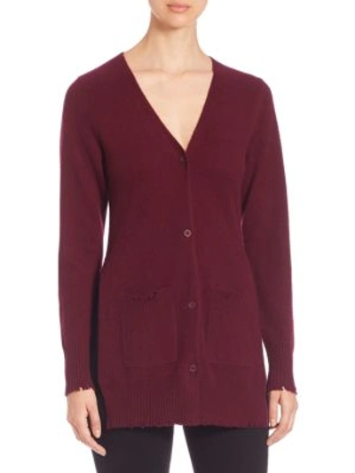 Rta Long Sleeve Cashmere Sweater In Wine
