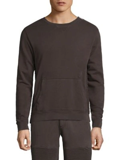 The Kooples Ribbed Cotton Sweatshirt In Grey