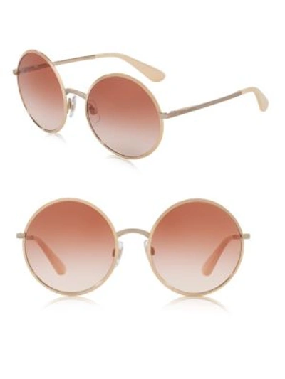 Dolce & Gabbana 56mm Round Mirrored Sunglasses In Pink