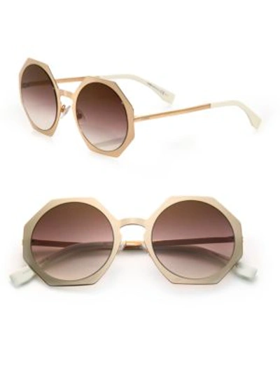Fendi 51mm Metal Octagonal Sunglasses In Gold Copper