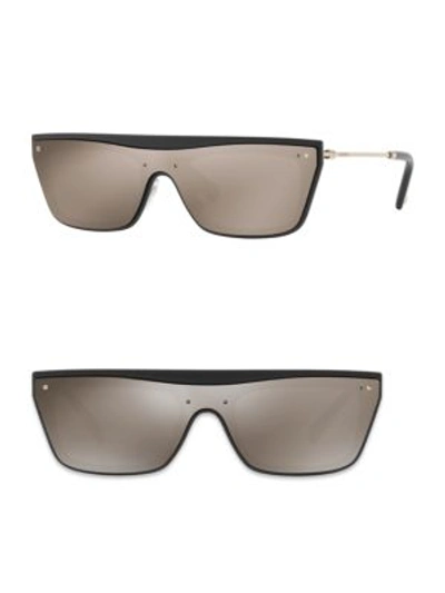 Shop Valentino Glamgloss Mirrored Flat-top Sunglasses In Gold Black