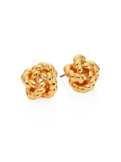 Shop Tory Burch Rope Knot Stud Earrings/goldtone