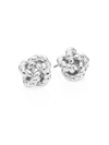 TORY BURCH Rope Knot Stud Earrings/Silvertone