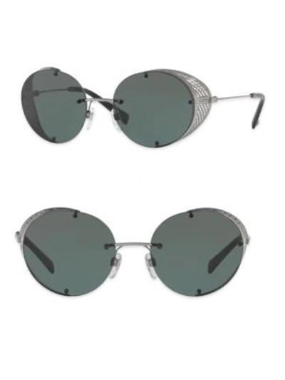 Shop Valentino Glamtech 52mm Round Sunglasses In Grey