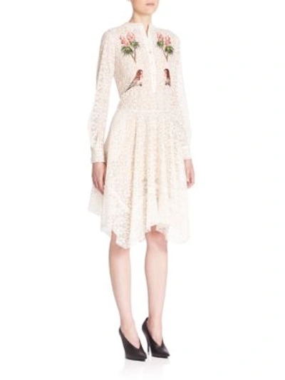 Shop Stella Mccartney Embroidered Lace Shirtdress In Natural