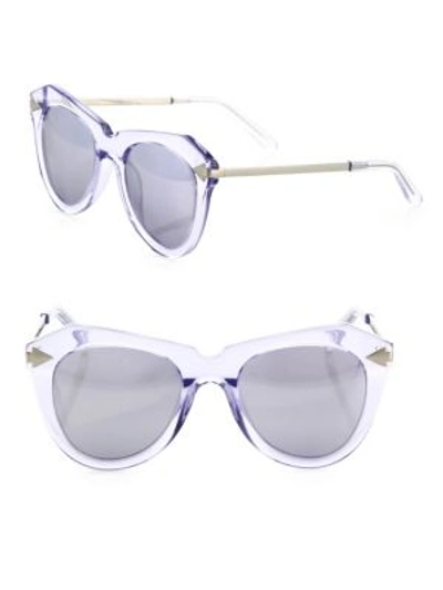 Karen Walker One Star 51mm Mirrored Cat Eye Sunglasses In Silver