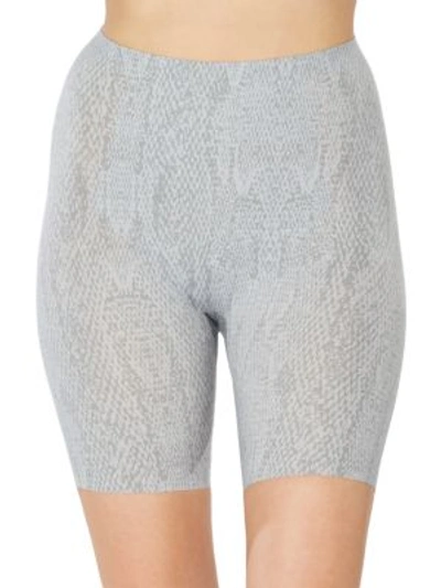 Spanx Thinstincts Mid-thigh Shaping Shorts In Grey Python
