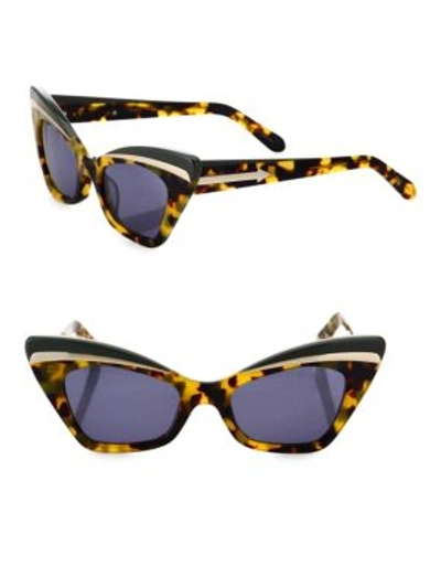 Karen Walker Babou Crazy Tortoise 50mm Cat Eye Sunglasses