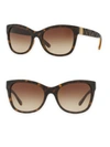 BURBERRY 56MM Check-Embossed Square Sunglasses