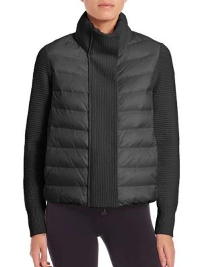 Shop Moncler Knit Cardigan Coat In Black