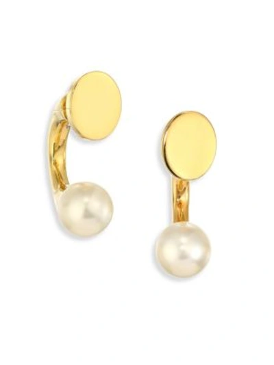 Shop Chloé Darcey Faux-pearl Ear Jacket & Stud Earrings Set In Gold