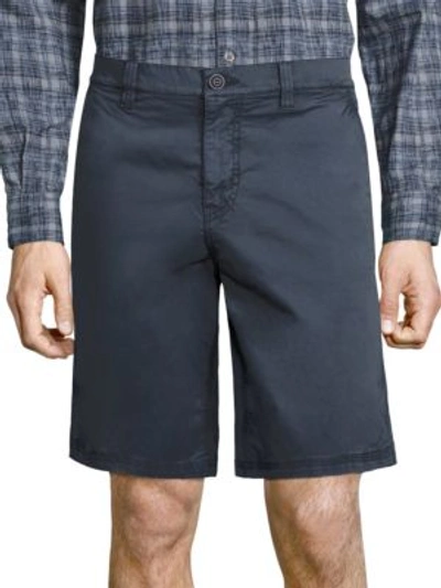 John Varvatos Slim-fit Cotton & Linen Shorts In Indigo