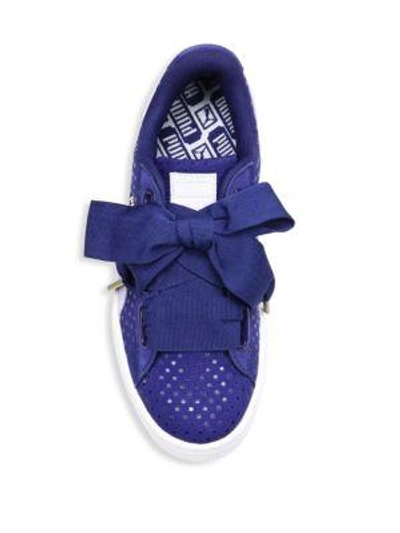 Shop Puma Basket Heart Sneakers In Blue