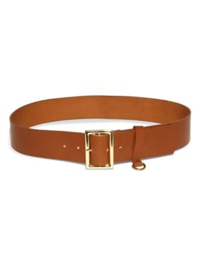 Shop Frame Leather Belt In Chocolate