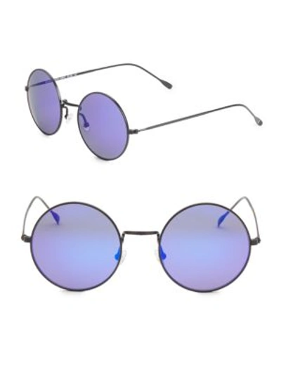 Illesteva Porto Cervo 57mm Round Sunglasses In Blue