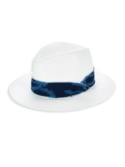 Rag & Bone Embroidered Straw Panama Hat In White