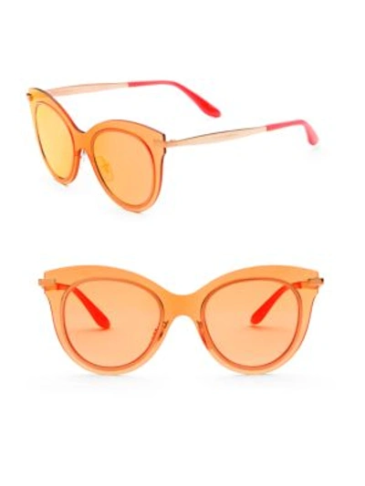 Dolce & Gabbana 51mm Mirrored Cat Eye Sunglasses In Red Mirror