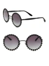 DOLCE & GABBANA Flower-Trimmed 56MM Round Sunglasses