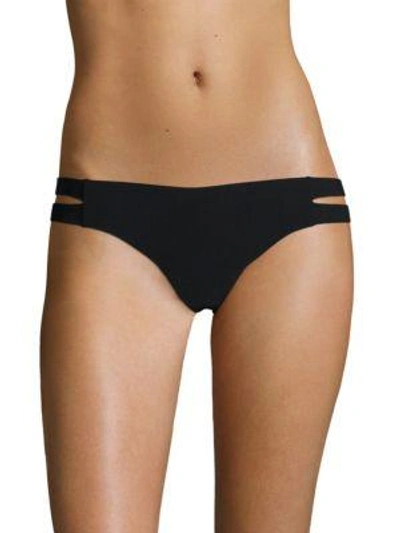 Shop Commando Stripped Thong In Black