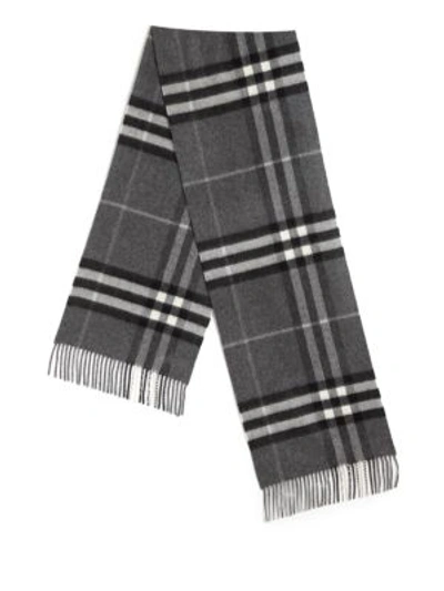 Shop Burberry Giant Icon Cashmere Scarf In Grey