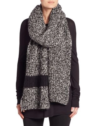 Moncler Chunky Fisherman-stitch Scarf In Black