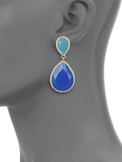 Shop Abs By Allen Schwartz Castaway Linear Drop Pierced Earrings In Blue