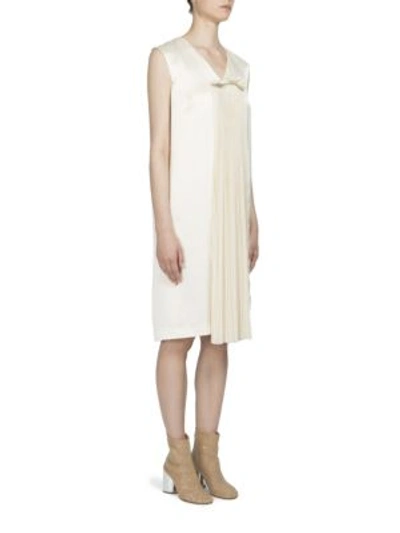 Shop Maison Margiela Sleeveless Gathered Dress In Beige