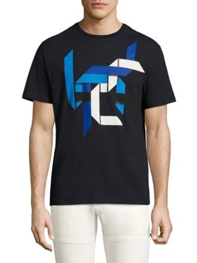 Neil Barrett Modernist Origami Print Tee In Blue