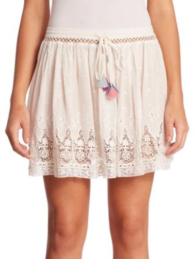 Shop Loveshackfancy Phoebe Cotton Lace Trim Skirt In White