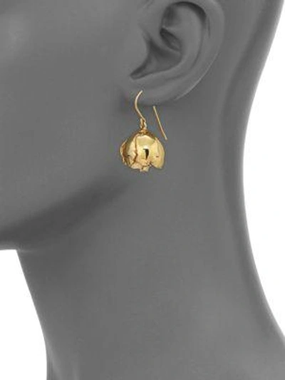 Shop Aurelie Bidermann Demetria Asymmetrical Drop Earrings In Gold