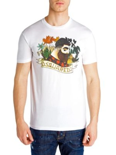 Shop Dsquared2 Lumberjack Crew Graphic Tee In White