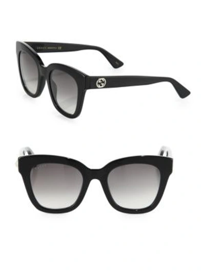 Shop Gucci 50mm Square Cat Eye Sunglasses In Black