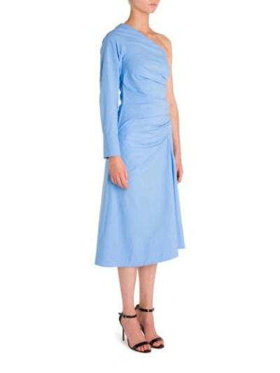 Shop Emilio Pucci One Shoulder Dress In Blue