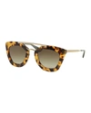 PRADA DOUBLE BRIDGE CATEYE SUNGLAS, HAVANA