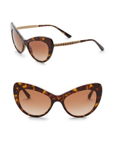 Shop Dolce & Gabbana 52mm Cat Eye Sunglasses In Havana