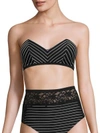 FLEUR DU MAL Zipper Back Bandeau Bikini Top