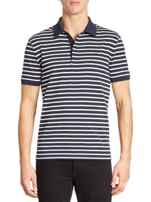 Lacoste Slim-fit Striped Cotton-piquÉ Polo Shirt In Navy | ModeSens