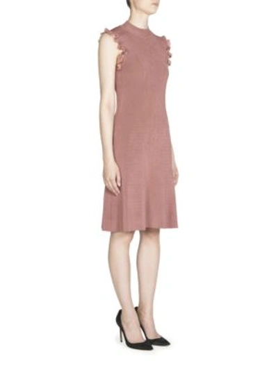 Shop Nina Ricci Stretch Fit-&-flare Dress In Powder