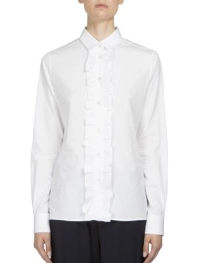 Shop Maison Margiela Ruffle Shirt In White